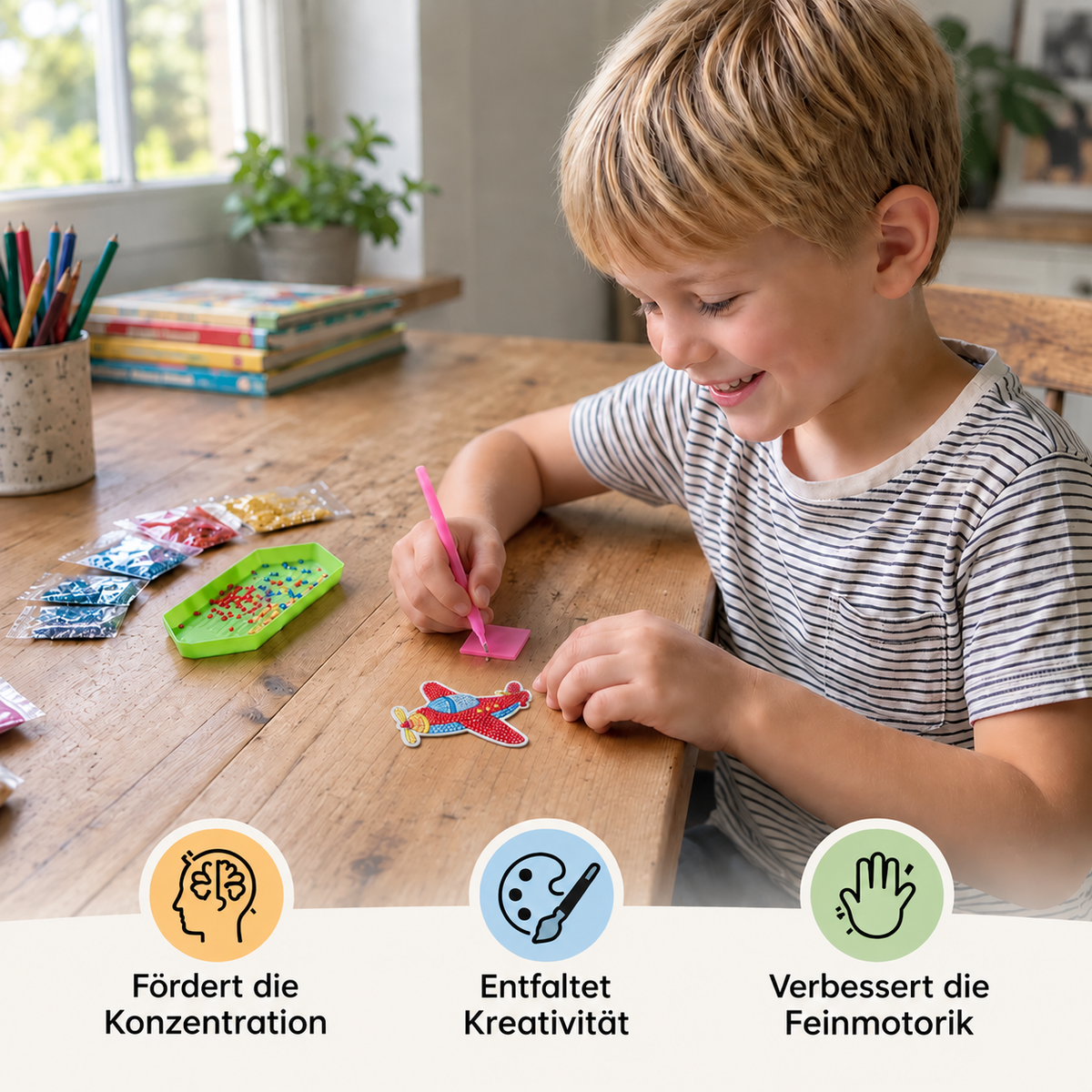 DIY-Cartoon-Diamantmalerei mit Aufklebern