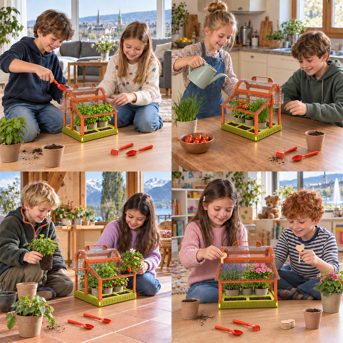 LED Kinder-Gewächshaus aus Acryl – Indoor Pflanzset für spielerisches Lernen & Pflanzenzucht