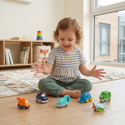 Spielzeug-LKW- & Auto-Set für Kleinkinder mit Spielmatten-Aufbewahrungstasche