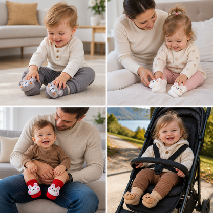 Baby-Plüschsocken mit Spielzeugmotiv