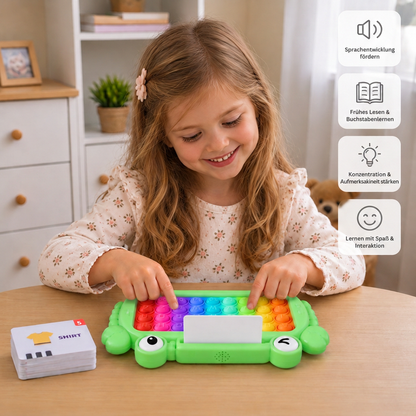 Interaktives sprechendes Lernkarten-Tablet mit Pop-It-Tastatur, Buchstabier- & Phonetikspielen