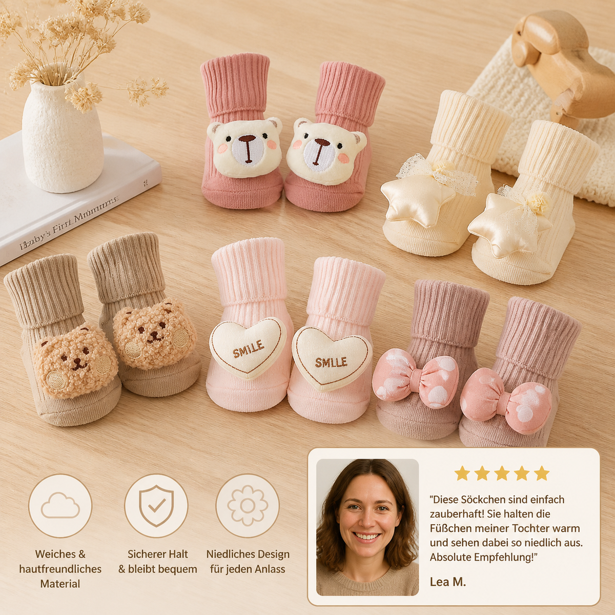 Baby-Plüschsocken mit Spielzeugmotiv