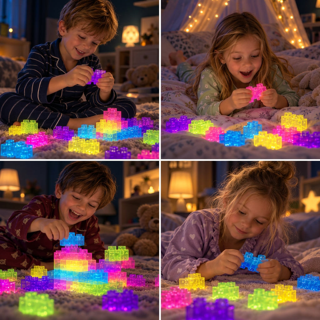 Im Dunkeln leuchtende Squishy-Gelee-Bausteine für Kinder – Sicher & weich
