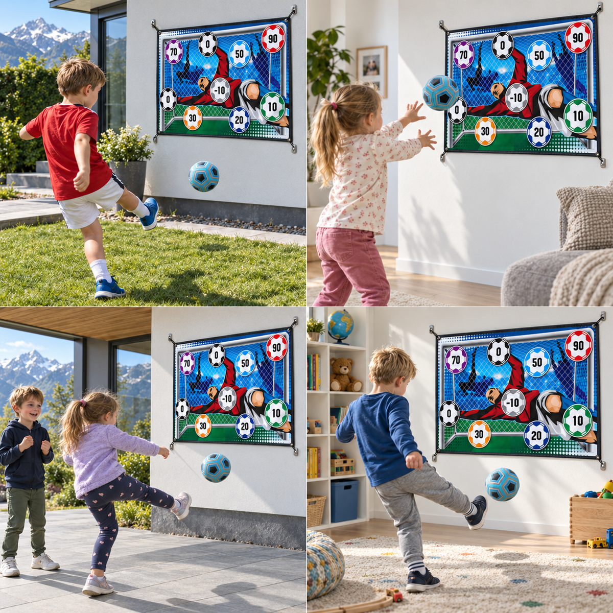 Klebrige Fußball-Zielwand – Trainings- und Spielset für drinnen und drauße
