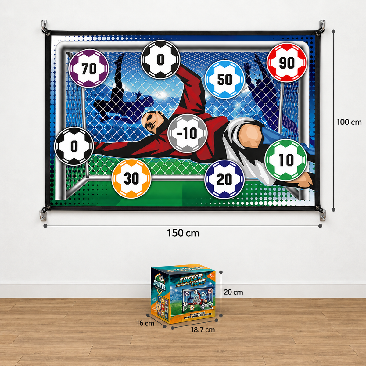 Klebrige Fußball-Zielwand – Trainings- und Spielset für drinnen und drauße