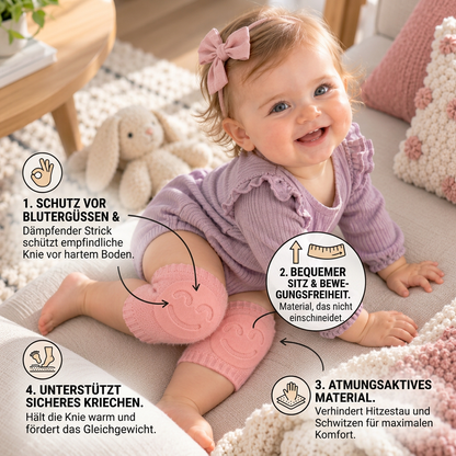 Baby-Krabbel-Knieschoner – Rutschfester Schutz mit Smiley-Design