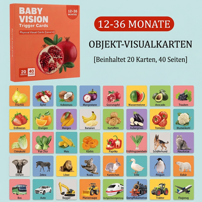 Montessori Lernkarten für Babys – Visuelle Stimulation, Farberkennung & Sortierset