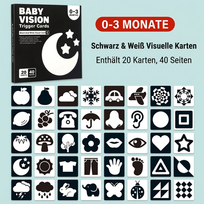 Montessori Lernkarten für Babys – Visuelle Stimulation, Farberkennung & Sortierset