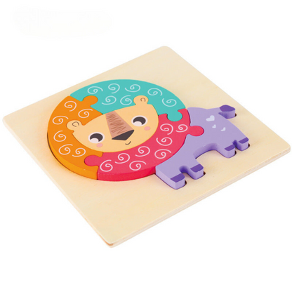 Kinderpuzzle mit Tieren und Fahrzeugen