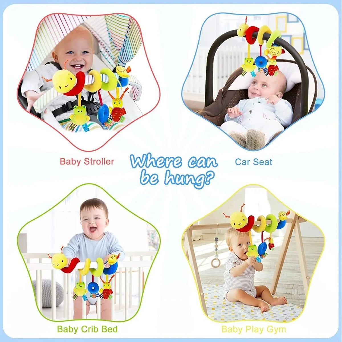 3in1 caterpillar rattle toy for home and on the go