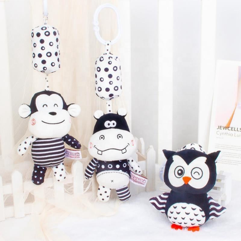 Baby-Rassel-Kuscheltiere für Kinderbett und Kinderwagen