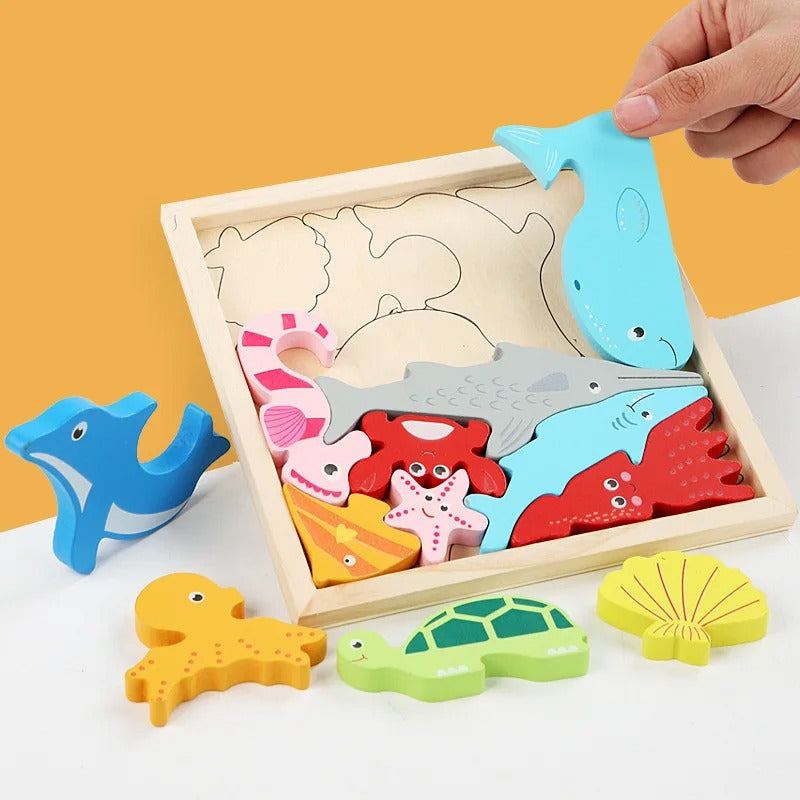 WoodlandPuzzle – Wie passen die Formen in den Rahmen? – Formenpuzzle