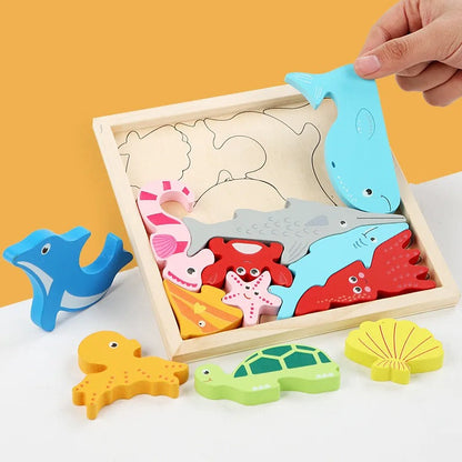 WoodlandPuzzle – Wie passen die Formen in den Rahmen? – Formenpuzzle