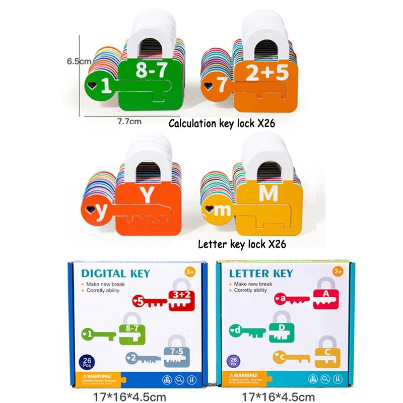 Buchstaben und Mathe Schlösser und Schlüssel Lernspiel