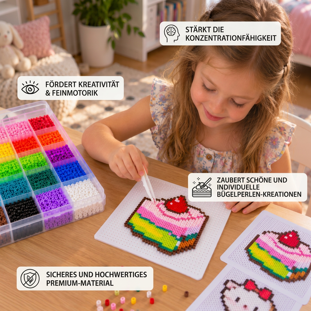Premium-Bügelperlen-Set mit Bastelwerkzeugen – DIY-Kunst- & Bastelset