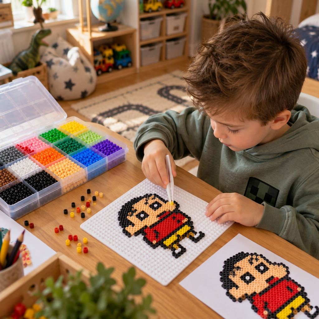Premium-Bügelperlen-Set mit Bastelwerkzeugen – DIY-Kunst- & Bastelset