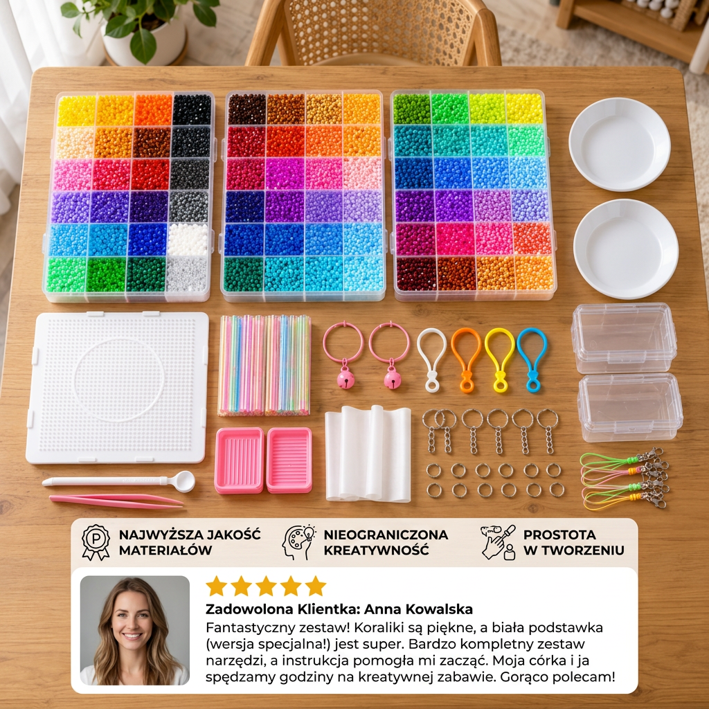 Premium-Bügelperlen-Set mit Bastelwerkzeugen – DIY-Kunst- & Bastelset