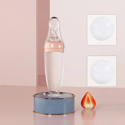 Baby-Trinkflasche mit Löffel