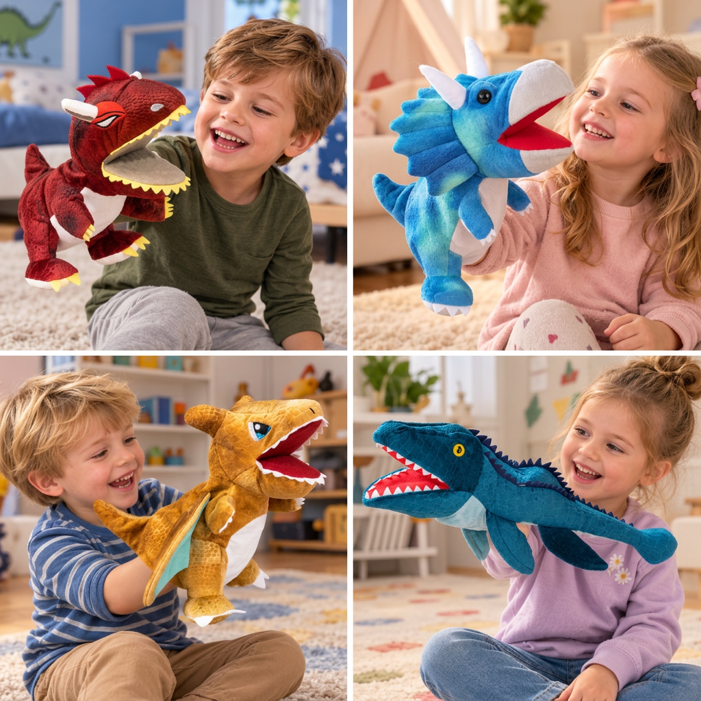 Lustige Dinosaurier-Plüsch-Handpuppe