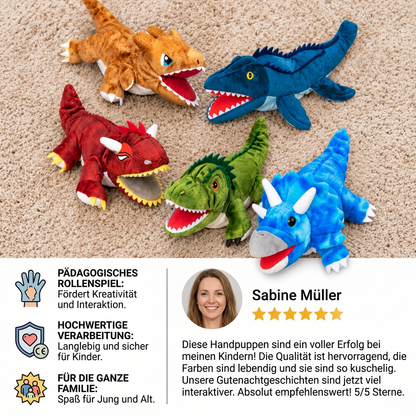 Lustige Dinosaurier-Plüsch-Handpuppe