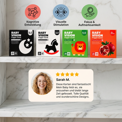 Montessori Lernkarten für Babys – Visuelle Stimulation, Farberkennung & Sortierset