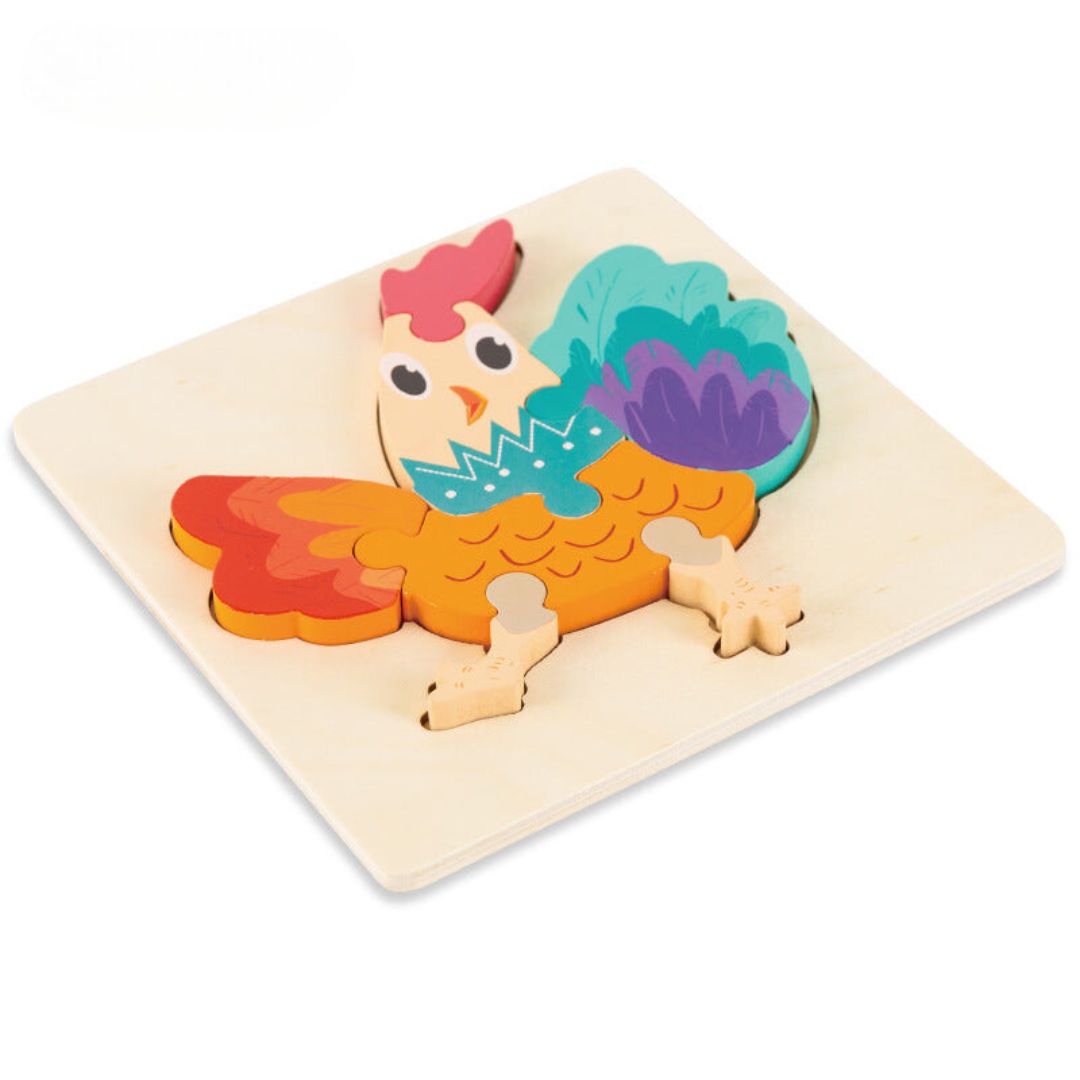 Kinderpuzzle mit Tieren und Fahrzeugen