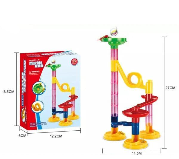Bauklötze-Murmelbahn-Säulen-Spielset