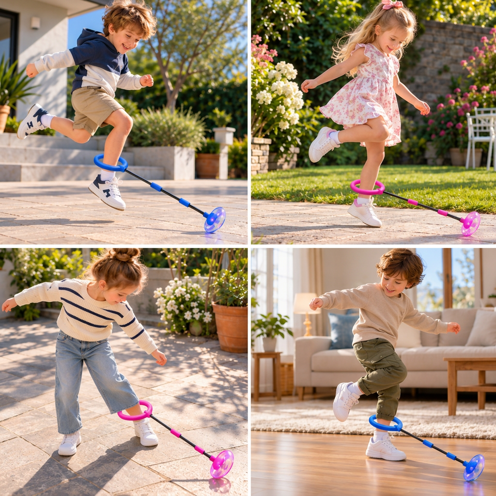 3-in-1 LED-Springball mit Sprungzähler & Timer für Kinder