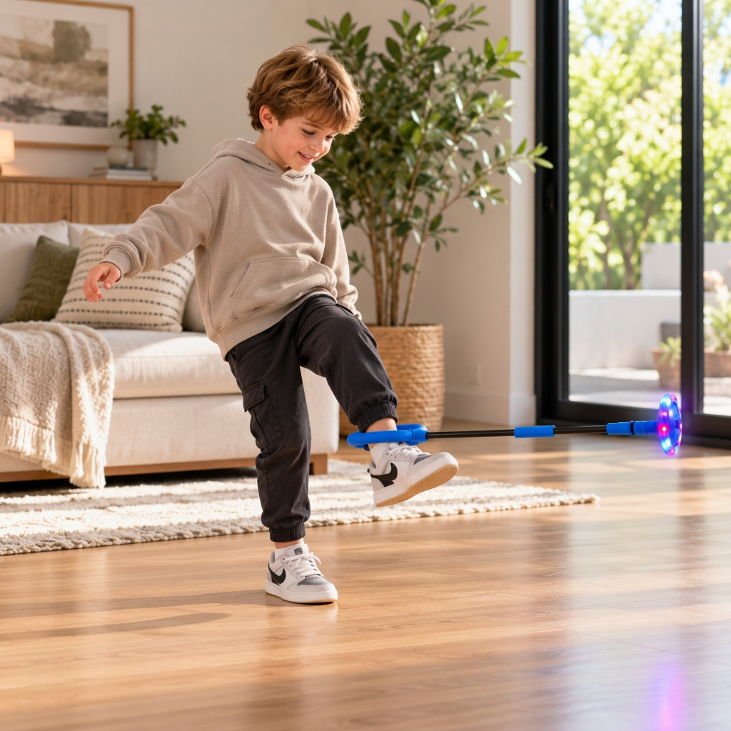 3-in-1 LED-Springball mit Sprungzähler & Timer für Kinder