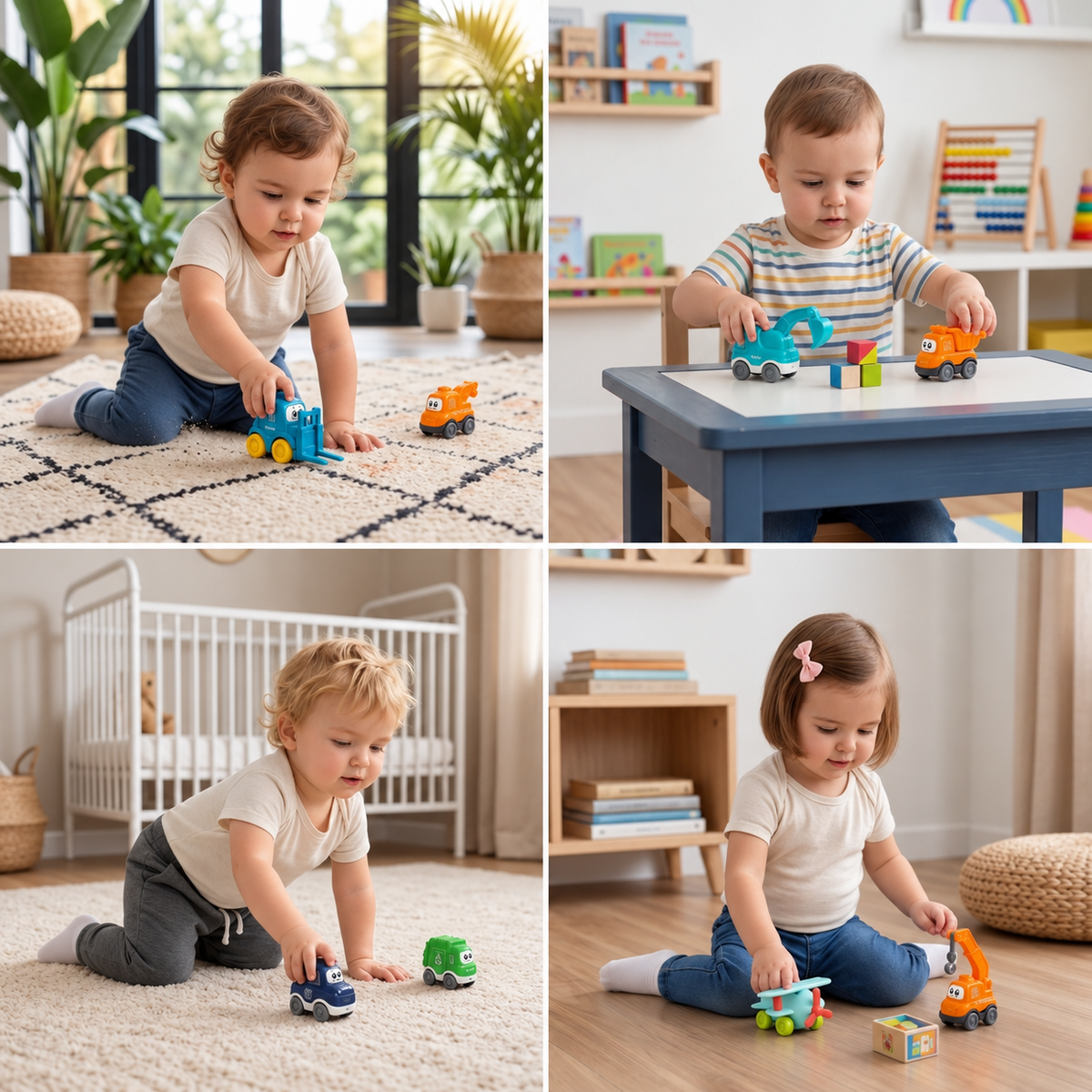 Spielzeug-LKW- & Auto-Set für Kleinkinder mit Spielmatten-Aufbewahrungstasche