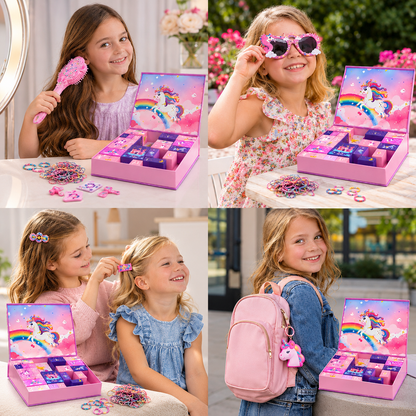 24-Tage-Einhorn-Adventskalender mit Haaraccessoires, Stickern & Überraschungsgeschenken