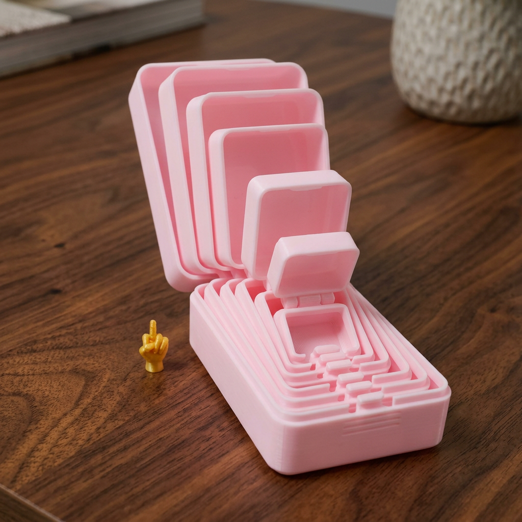 Lustige Überraschungs-Geschenkbox mit mehreren Schachteln