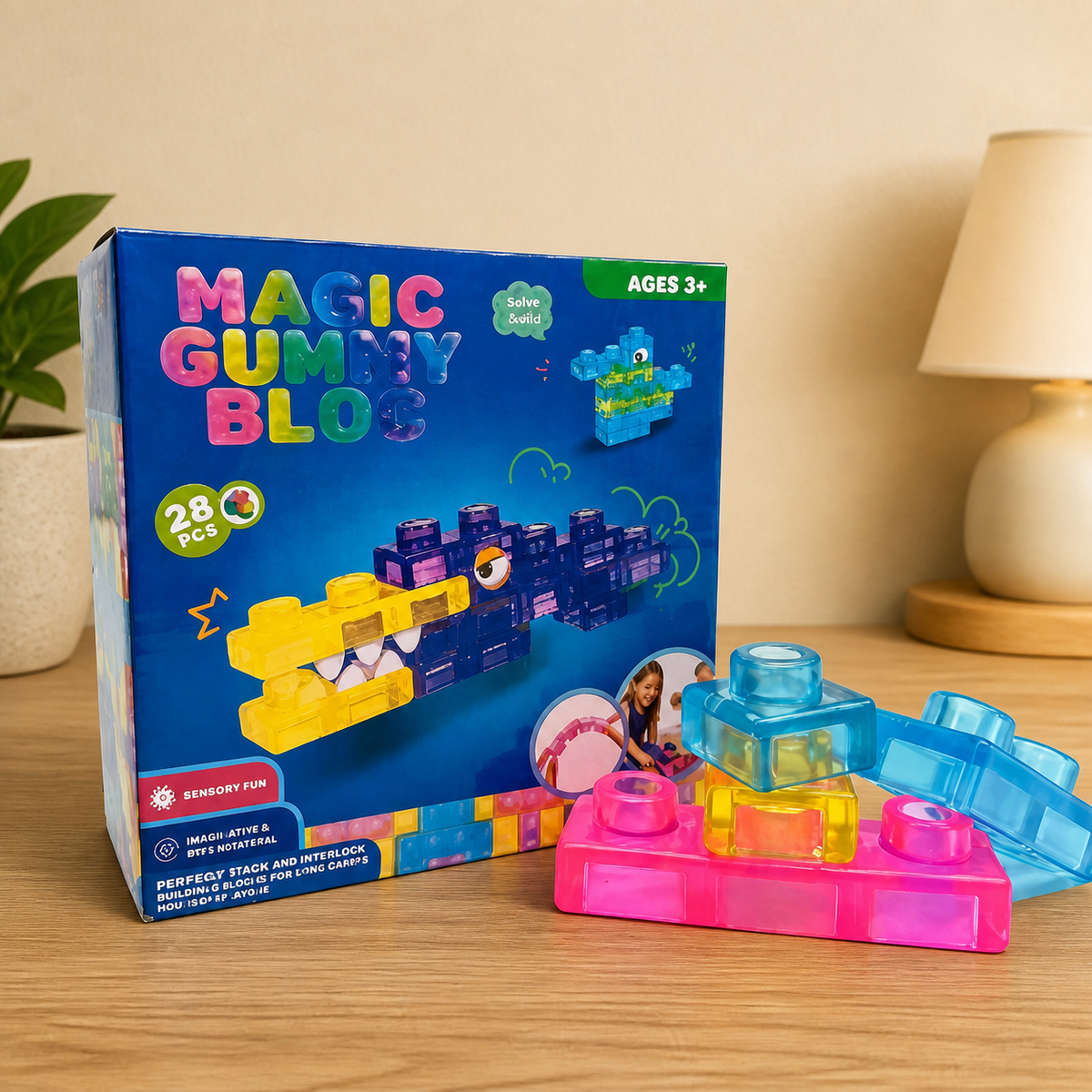 Zauberhafte Gummiblockchen, weiche Bausteine für Kinder